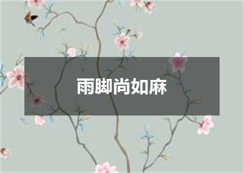 雨脚尚如麻