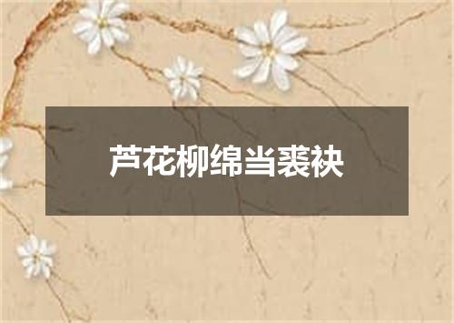 芦花柳绵当裘袂