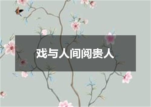 戏与人间阅贵人