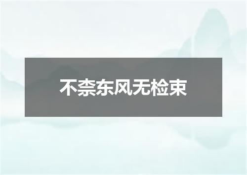 不柰东风无检束