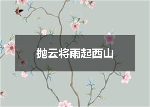 抛云将雨起西山