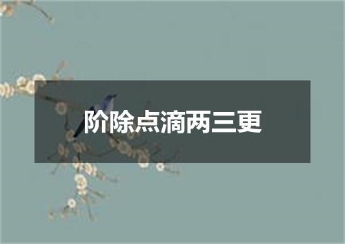 阶除点滴两三更