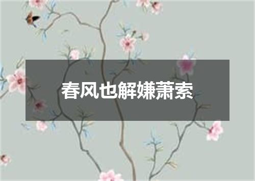 春风也解嫌萧索