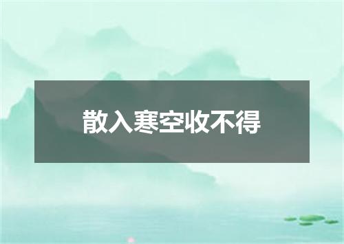 散入寒空收不得
