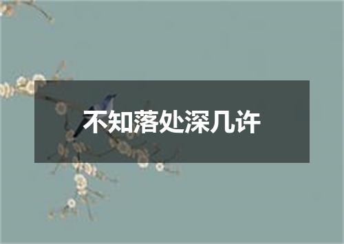 不知落处深几许