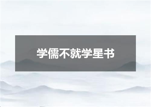 学儒不就学星书