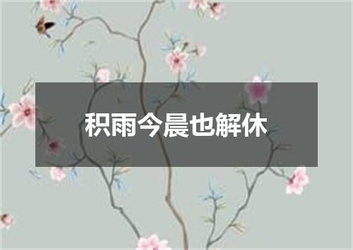 积雨今晨也解休