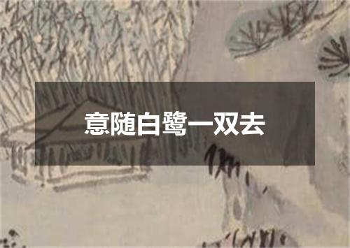 意随白鹭一双去
