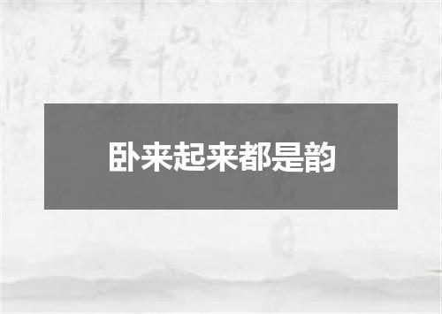 卧来起来都是韵