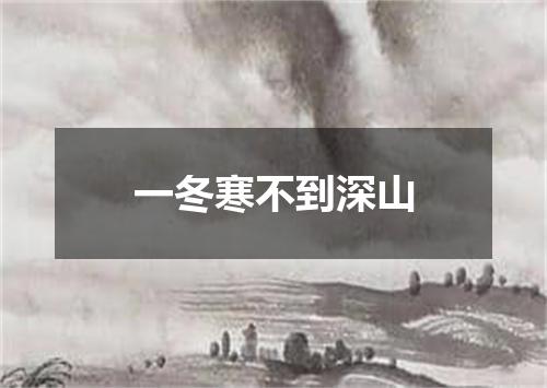 一冬寒不到深山