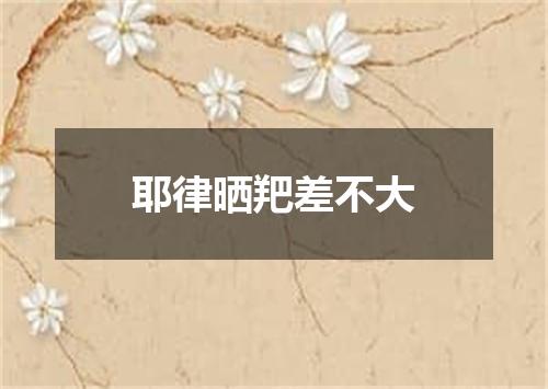 耶律晒羓差不大