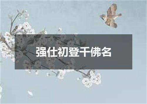 强仕初登千佛名