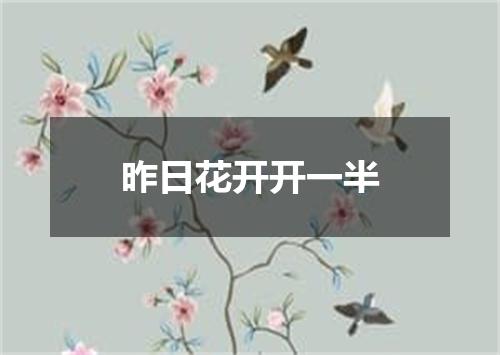 昨日花开开一半