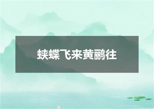 蛱蝶飞来黄鹂往