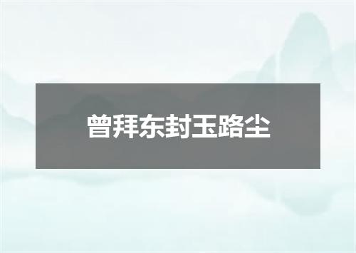 曾拜东封玉路尘