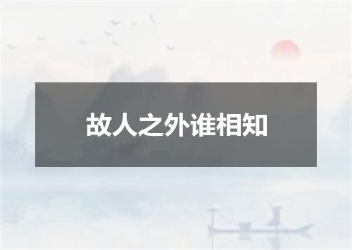 故人之外谁相知