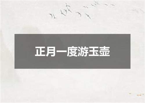 正月一度游玉壶
