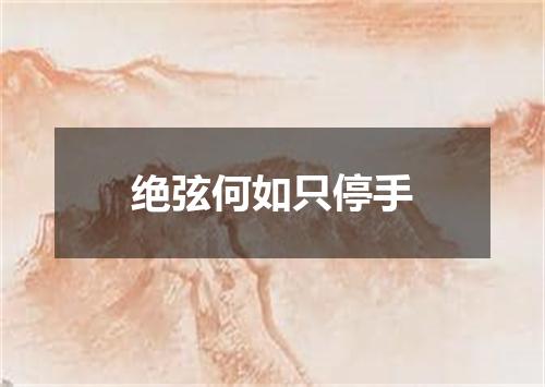 绝弦何如只停手