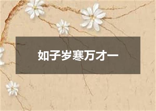 如子岁寒万才一