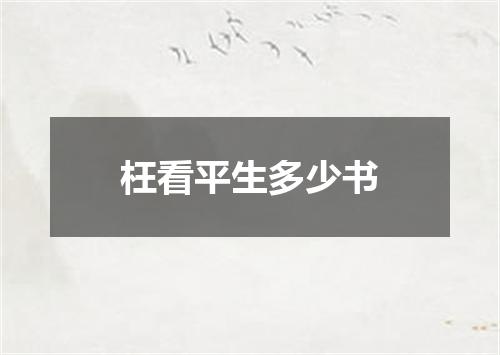 枉看平生多少书
