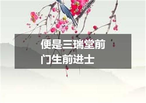 便是三瑞堂前门生前进士