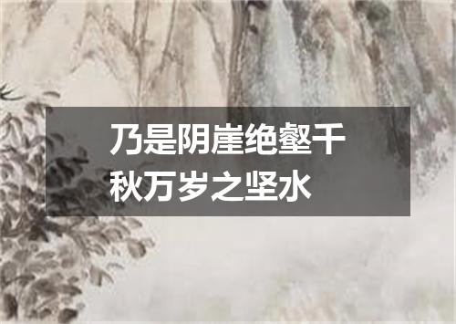 乃是阴崖绝壑千秋万岁之坚水