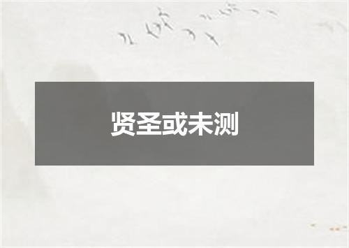 贤圣或未测