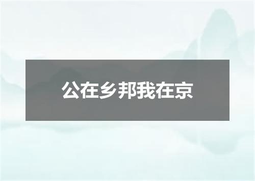 公在乡邦我在京