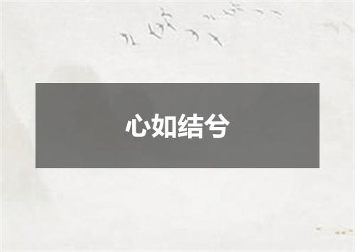 心如结兮