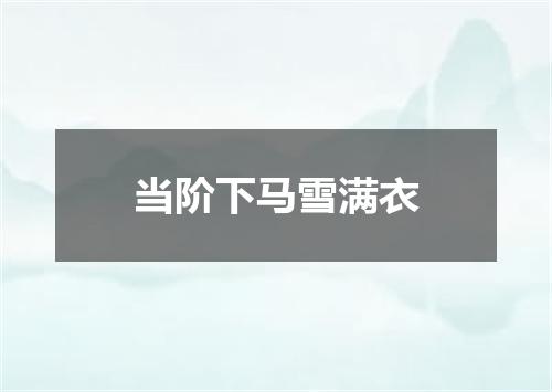 当阶下马雪满衣