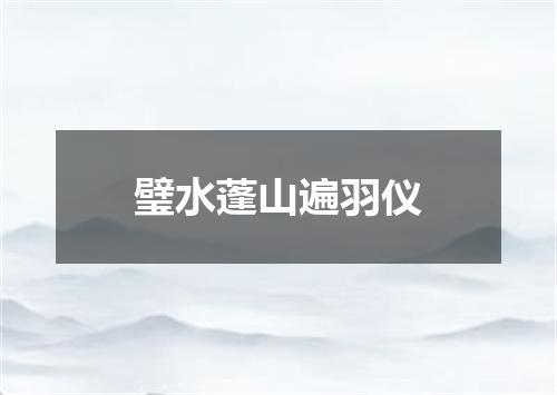 璧水蓬山遍羽仪