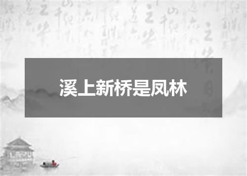 溪上新桥是凤林