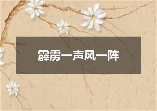 霹雳一声风一阵