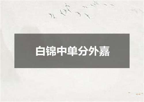 白锦中单分外嘉