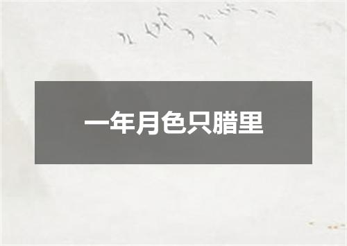 一年月色只腊里