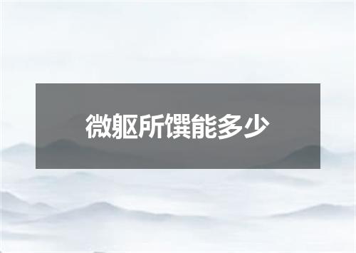 微躯所馔能多少