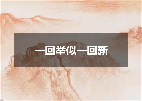 一回举似一回新