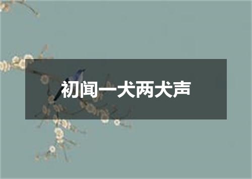 初闻一犬两犬声
