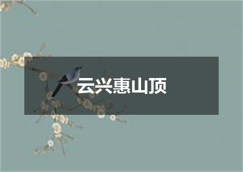 云兴惠山顶