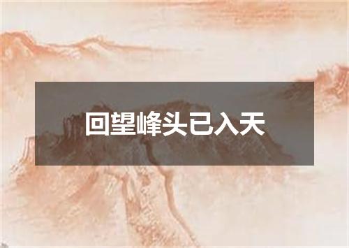 回望峰头已入天