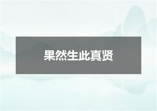 果然生此真贤
