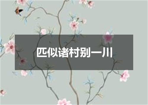匹似诸村别一川