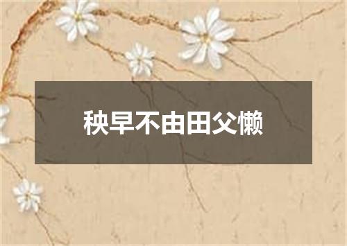 秧早不由田父懒