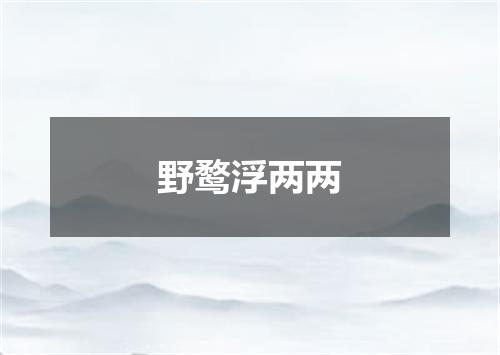 野鹜浮两两