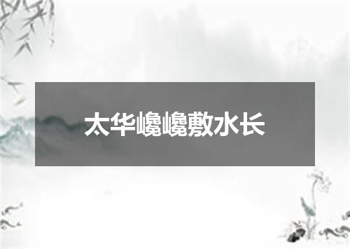 太华巉巉敷水长
