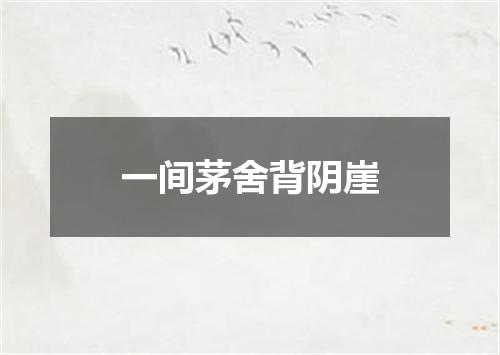 一间茅舍背阴崖