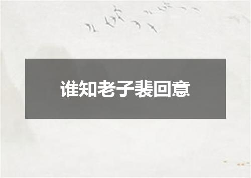 谁知老子裴回意