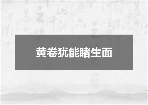 黄卷犹能睹生面