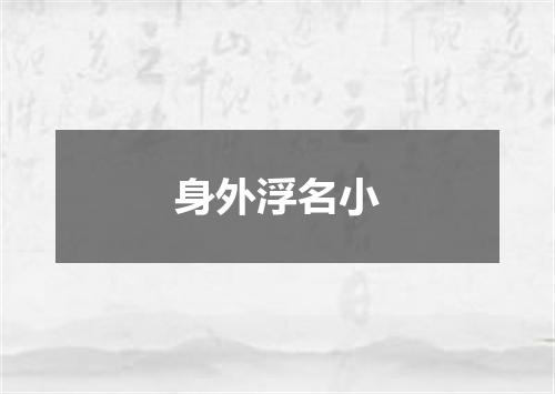 身外浮名小