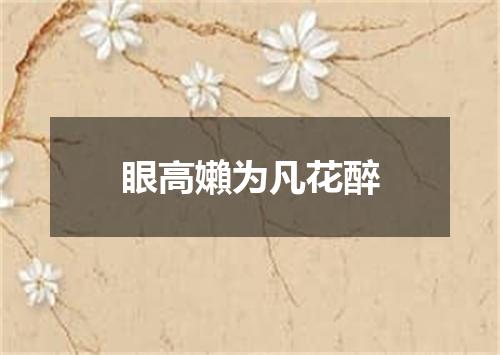 眼高嬾为凡花醉